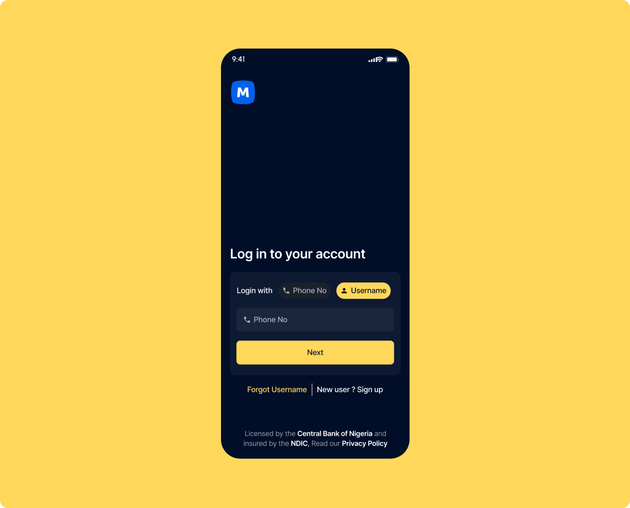Login redesign