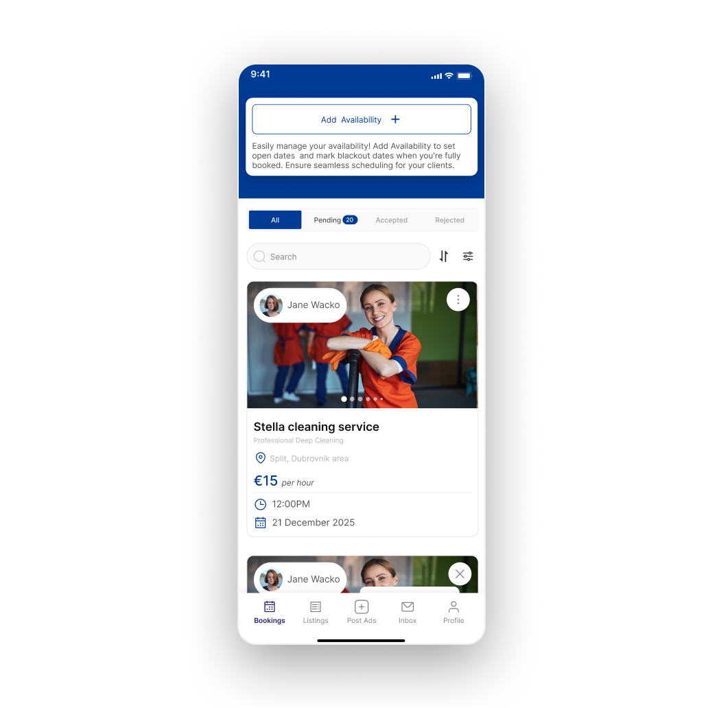 Service provider home screen