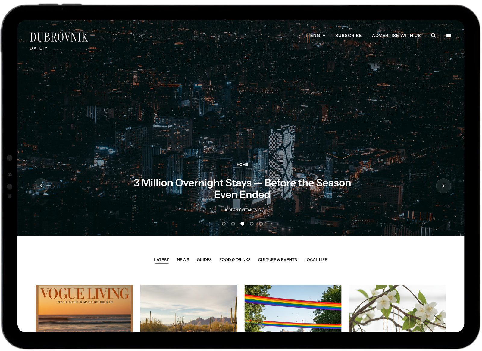 Dubrovnik Daily desktop design in Figma