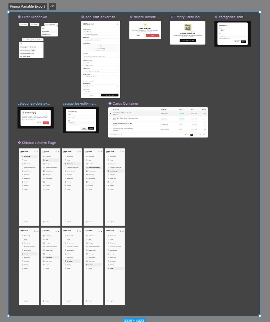 Figma variables export