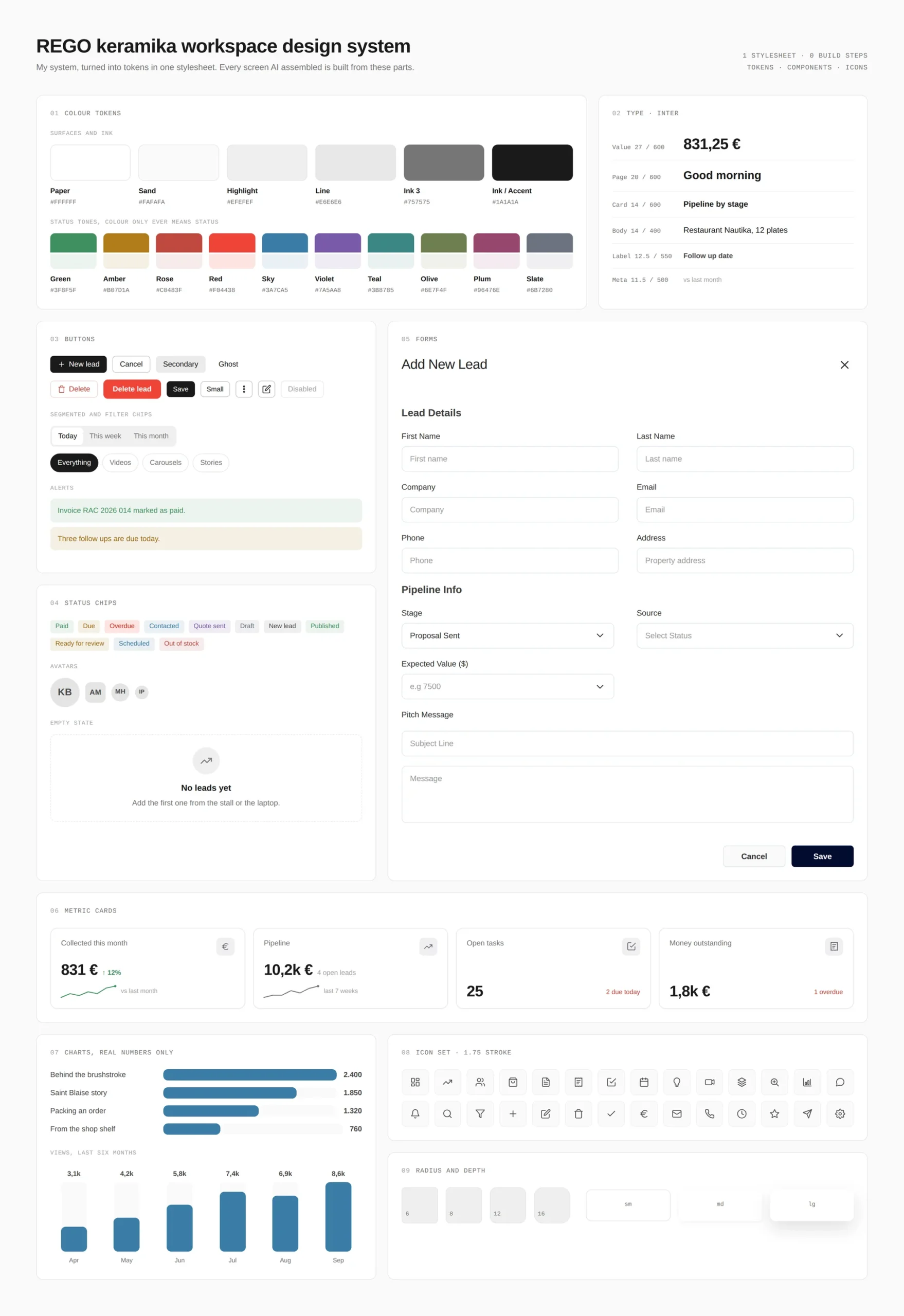Workspace design system built in code from my tokens and components